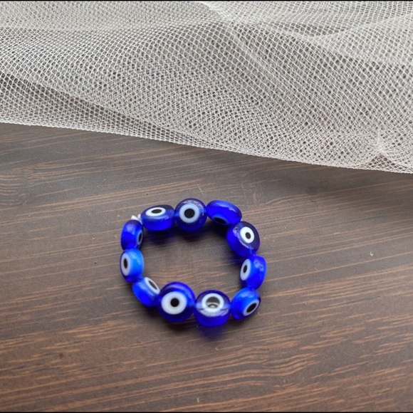 NEW Evil Eye Ring Elastic stackable - Picture 3 of 3